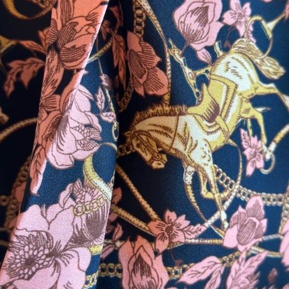 ModCloth Size 8 Floral Chain Horse Print Pleated Midi Skirt NWT - Picture 6 of 8